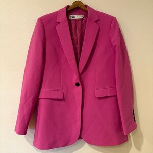 Zara Women's Vibrant Pink Suit Jacket